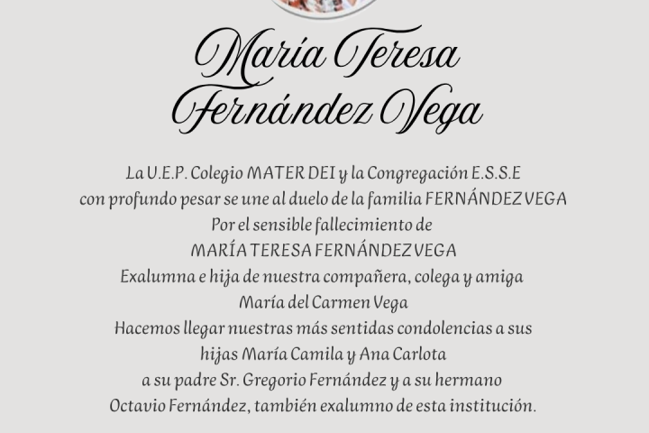Obituario en Memoria de «MARÍA TERESA FERNÁNDEZ VEGA»